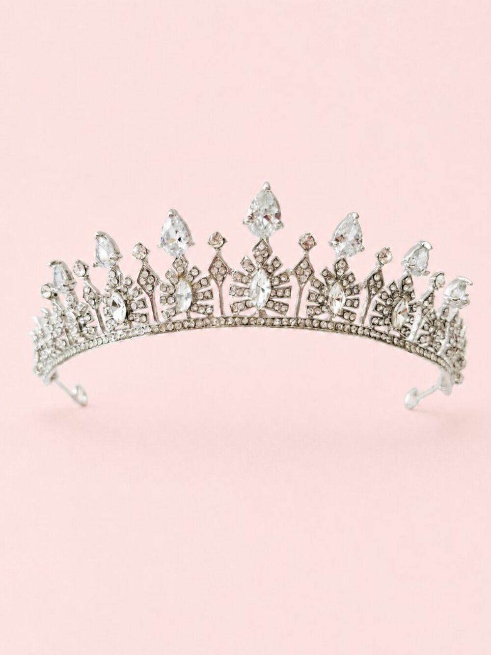 Kids Silver Crystal Tiara, Princess Crown, Birthday Tiara, Girls Pageant Crown